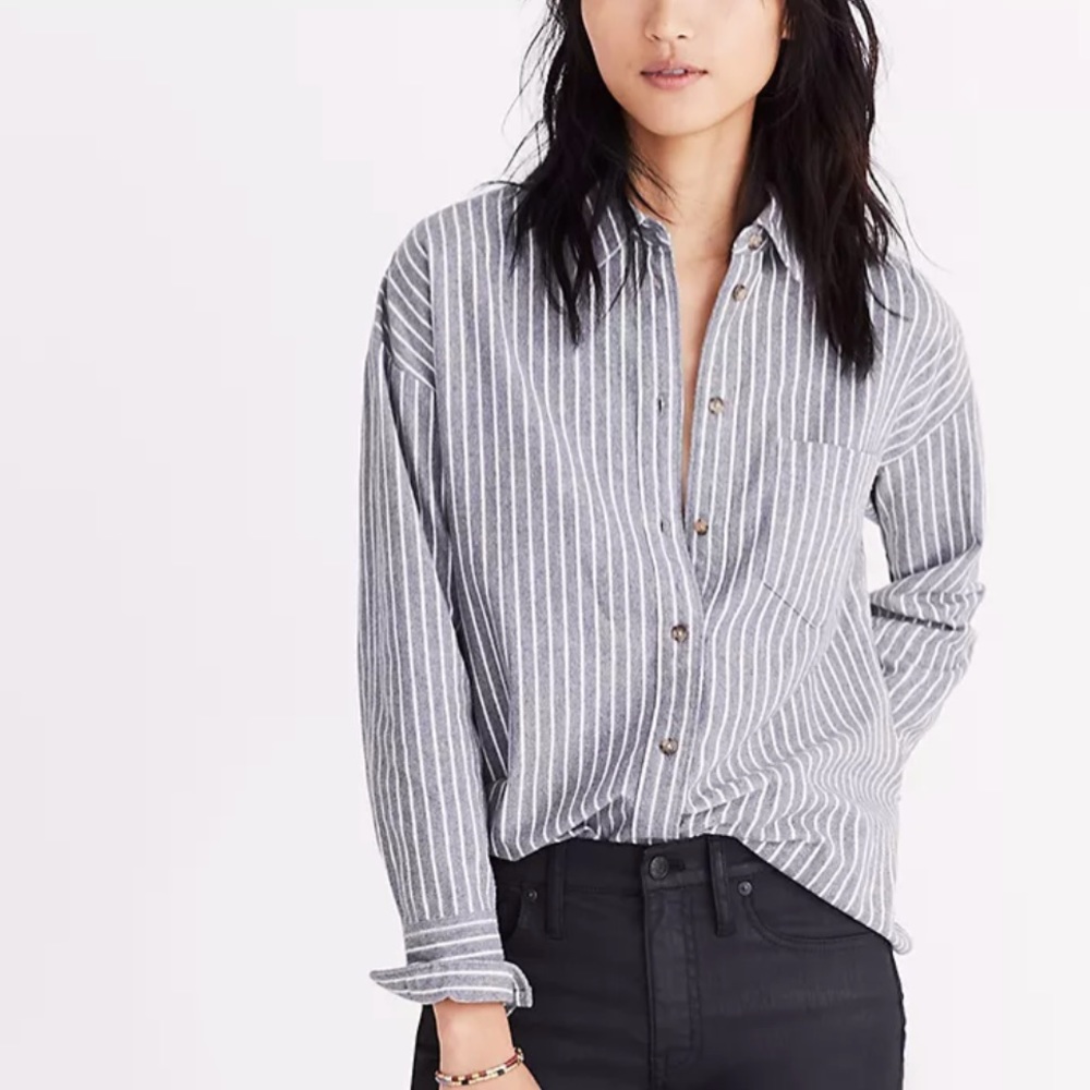 Madewell Flannel Westward Shirt in Stripe